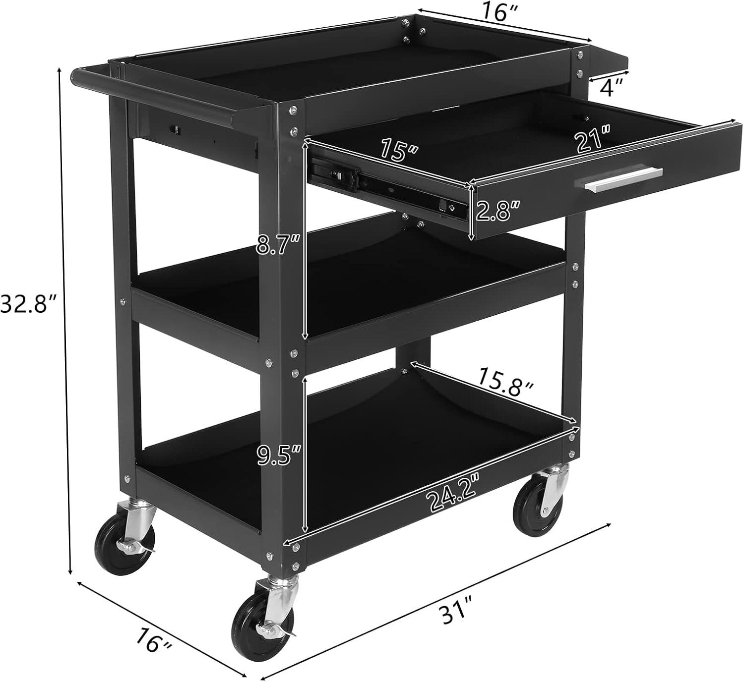16" 15" 4" 21" 8.7" 2.8" 32.8" 15.8" 9.5" 24.2" 16" 31"