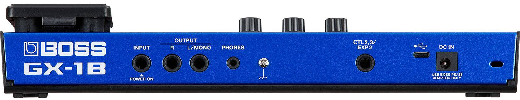 BOSS GX-1B

INPUT  
POWER ON

OUTPUT  
R  
L/MONO  
PHONES

CTL2,3/ EXP2

DC IN  
USE BOSS PSA-S ADAPTOR ONLY