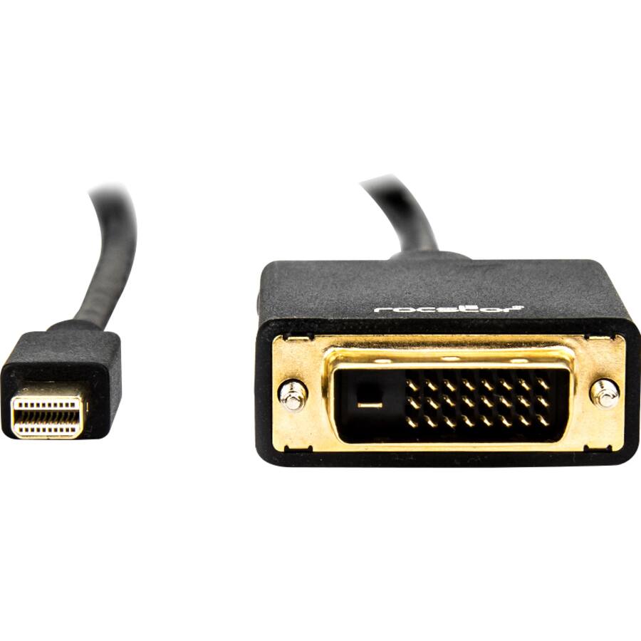 Alt View 1. Rocstor - 6FT MINI DISPLAYPORT TO DVI DISPLAYPORT 1.2V TO DVI M/M 1080P - Black.