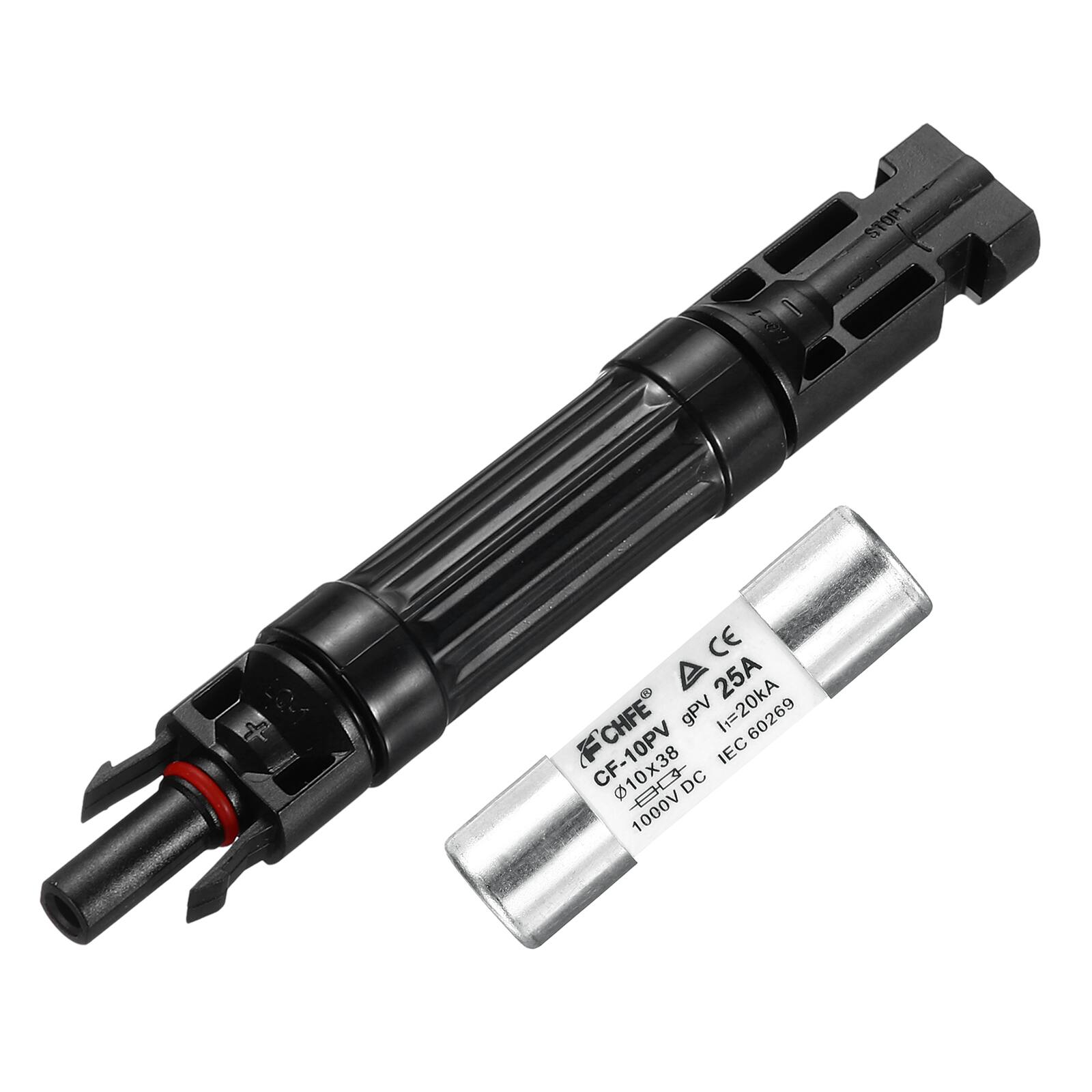 STOP!  
CE A 25A FCHFE gPV 11=20kA 60269 IEC 010x38 1000V DC