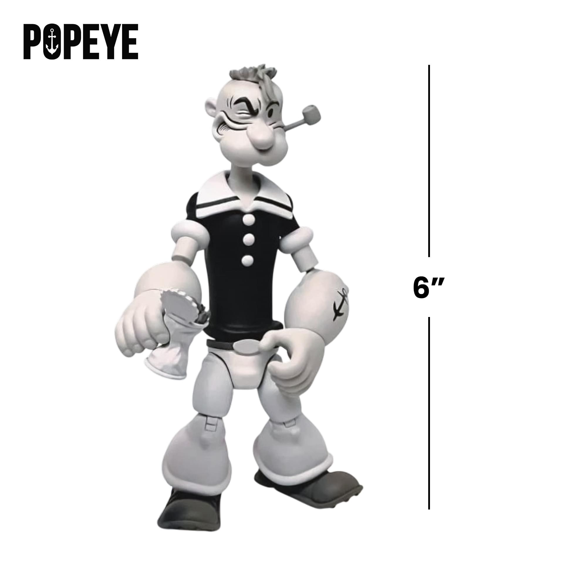 Alt View 1. Boss Fight Studio - Popeye Classics 1:12 Scale Action Figure | Popeye (Black & White Ver.) - Grey.