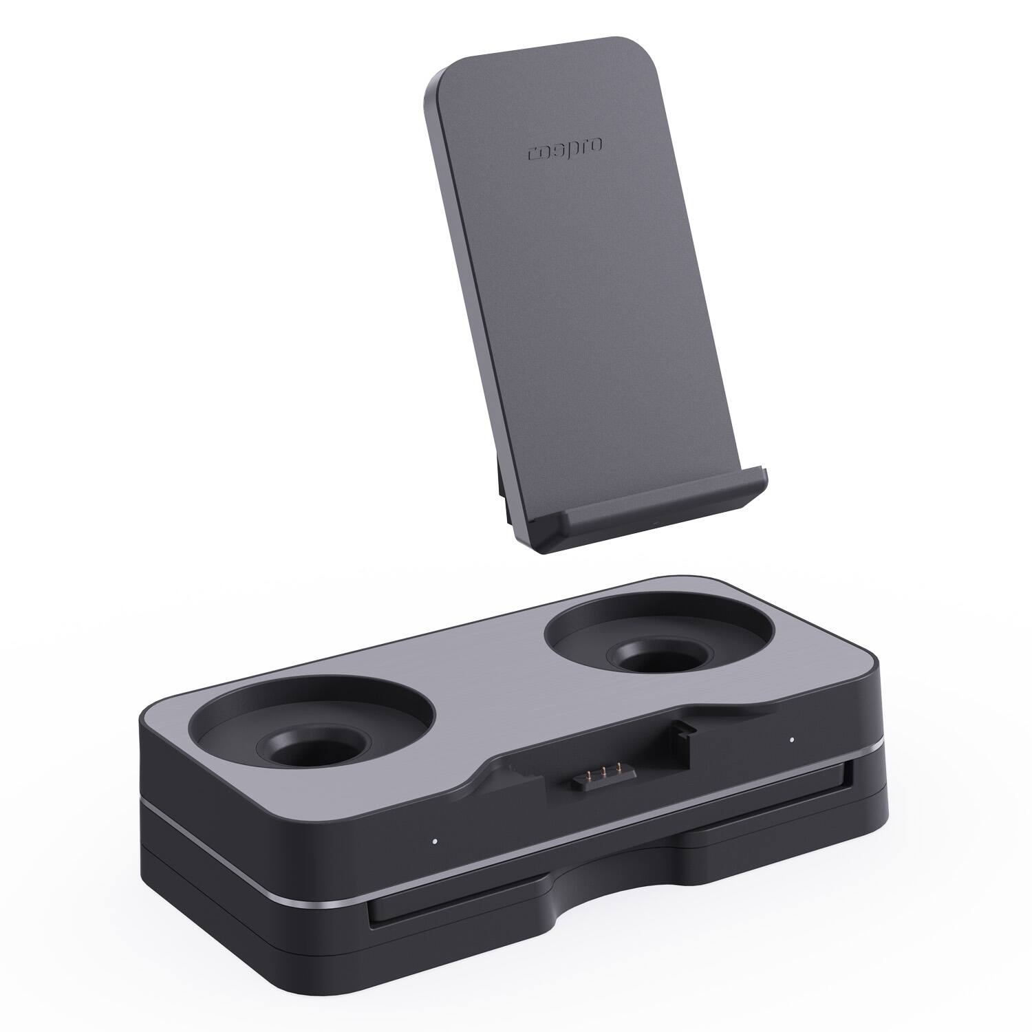 Alt View 1. Cospro - Electric Salt and Pepper 2 Grinders with Smart Phone Charging Pad - Stainless Steel.