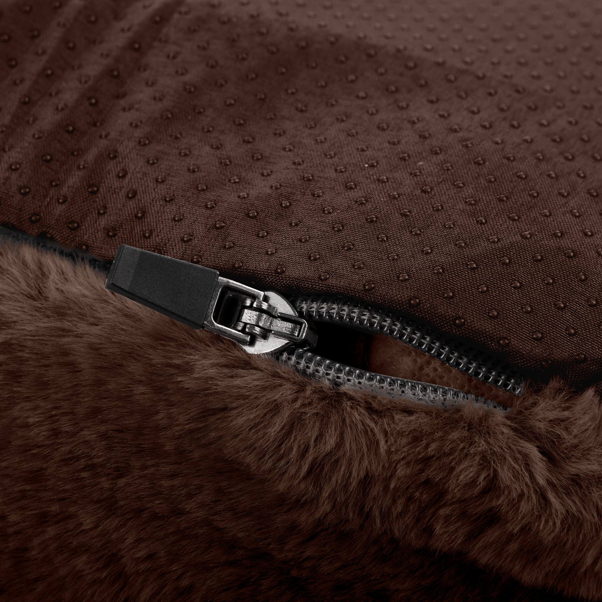 Back. PetMaker - 36in Plush Dog Bed for Couch - DarkBrown.