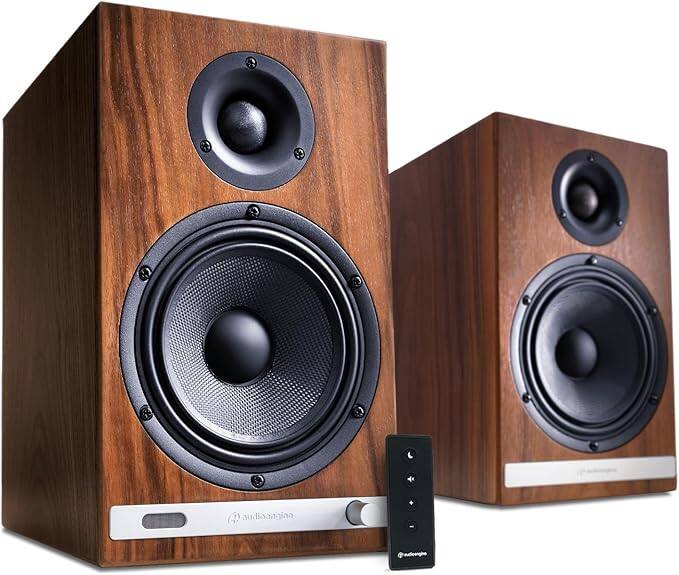 Front. Audioengine - HD6 Home Music System w/ Bluetooth aptX-HD - Walnut.