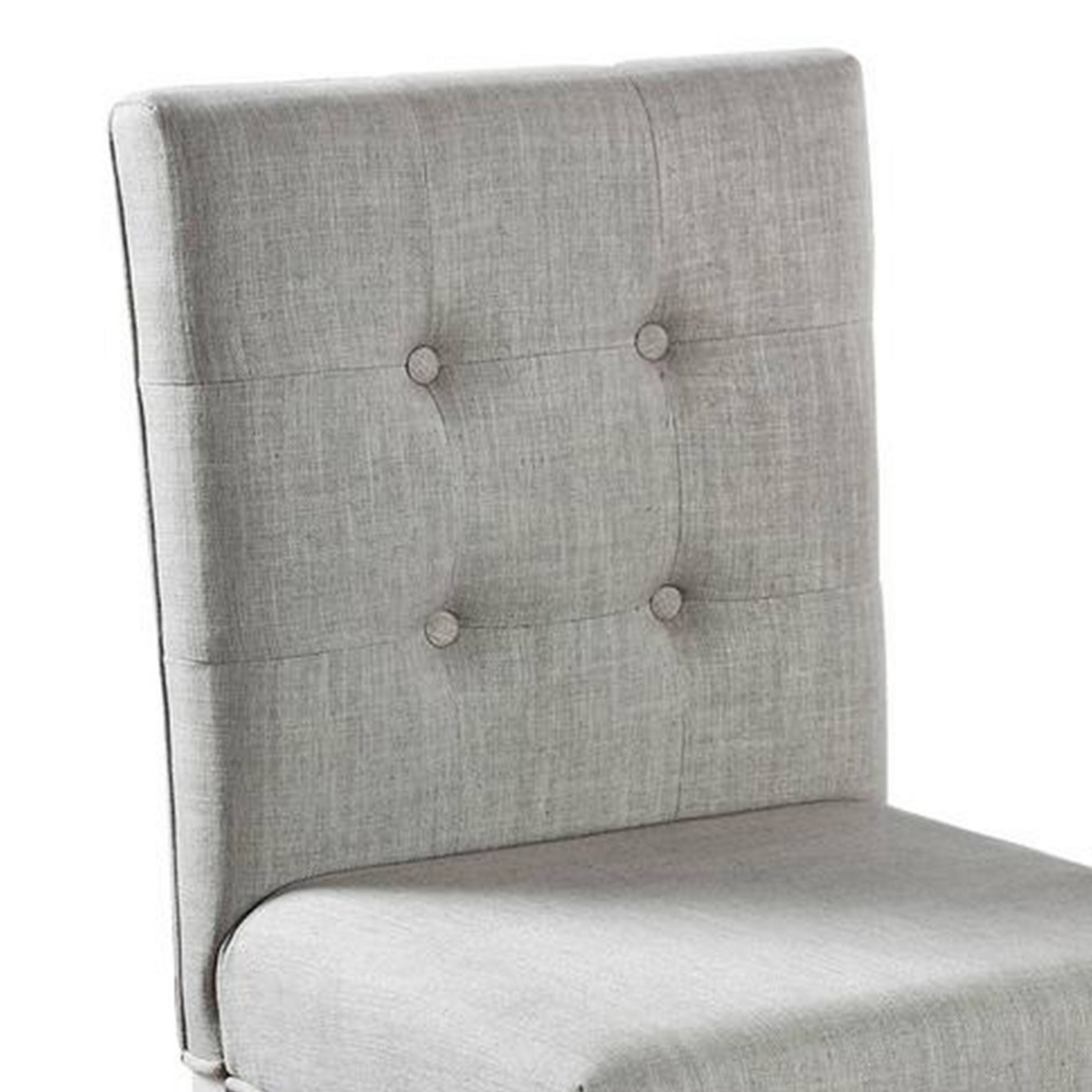Alt View 2. Manhattan Lane - Fabric Upholstered Solid Wood Counter Height Chair, White and Gray, Pack of Two - White And Gray.