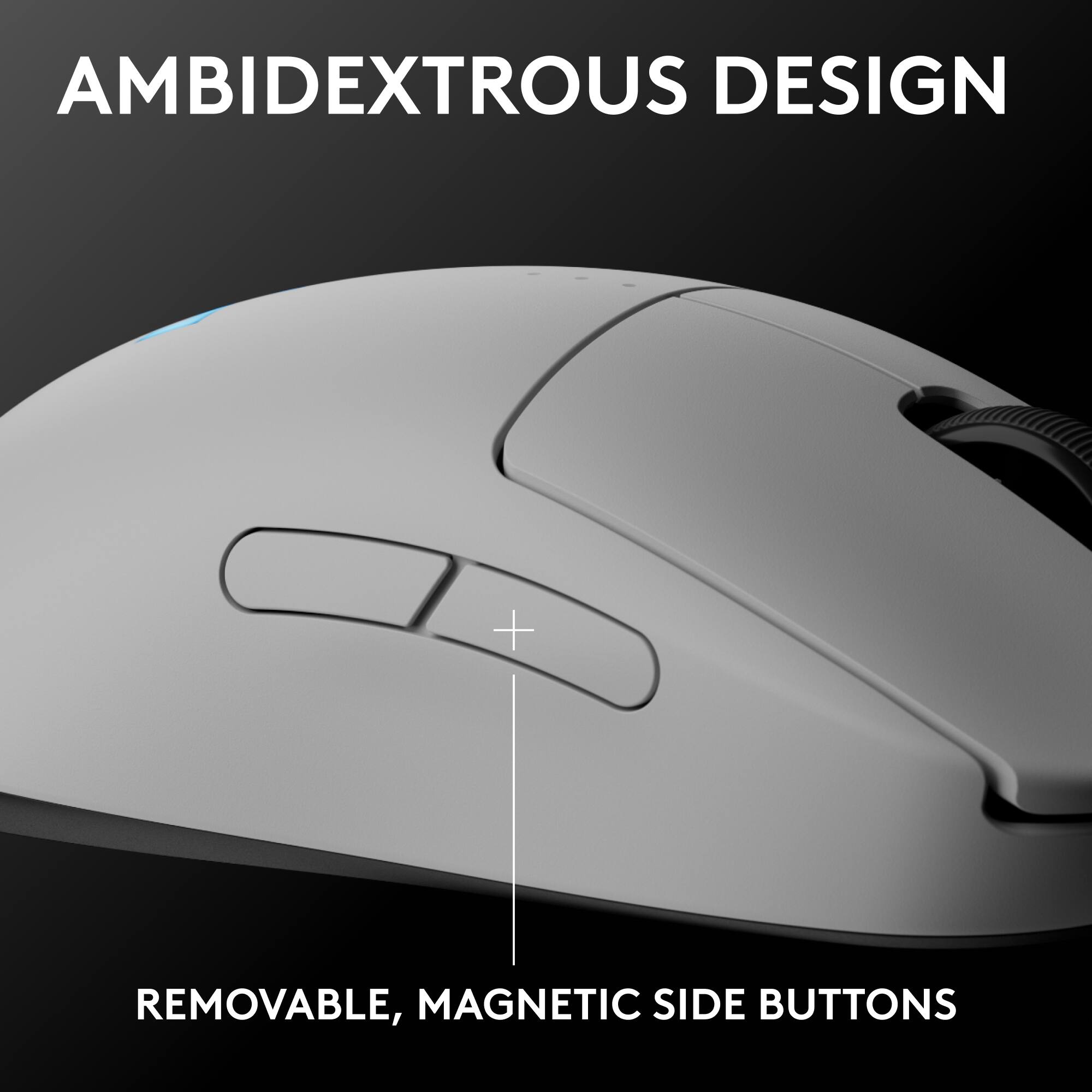 AMBIDEXTROUS DESIGN
REMOVABLE, MAGNETIC SIDE BUTTONS