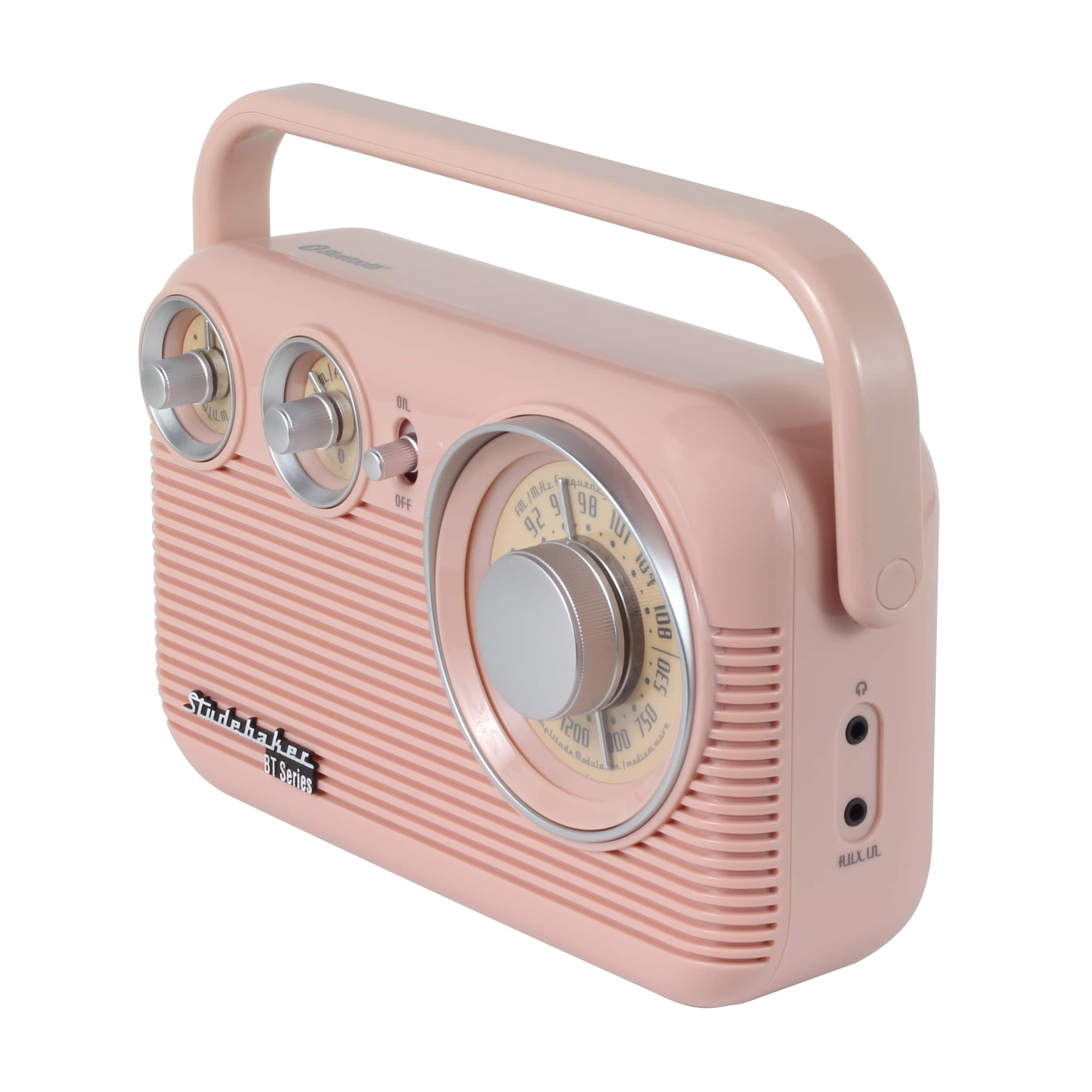 Studebaker SB2003 Portable AM/FM Radio with Bluetooth Rose Gold