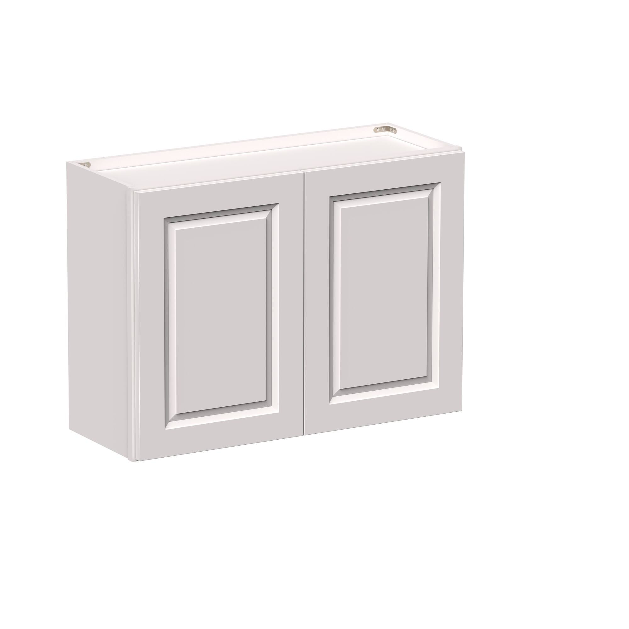 Angle. Boyel Living - 33-in W x 24-in H x 12-in D Shaker RTA Kitchen Wall Cabinet with Soft-Close Doors - Glacier White.