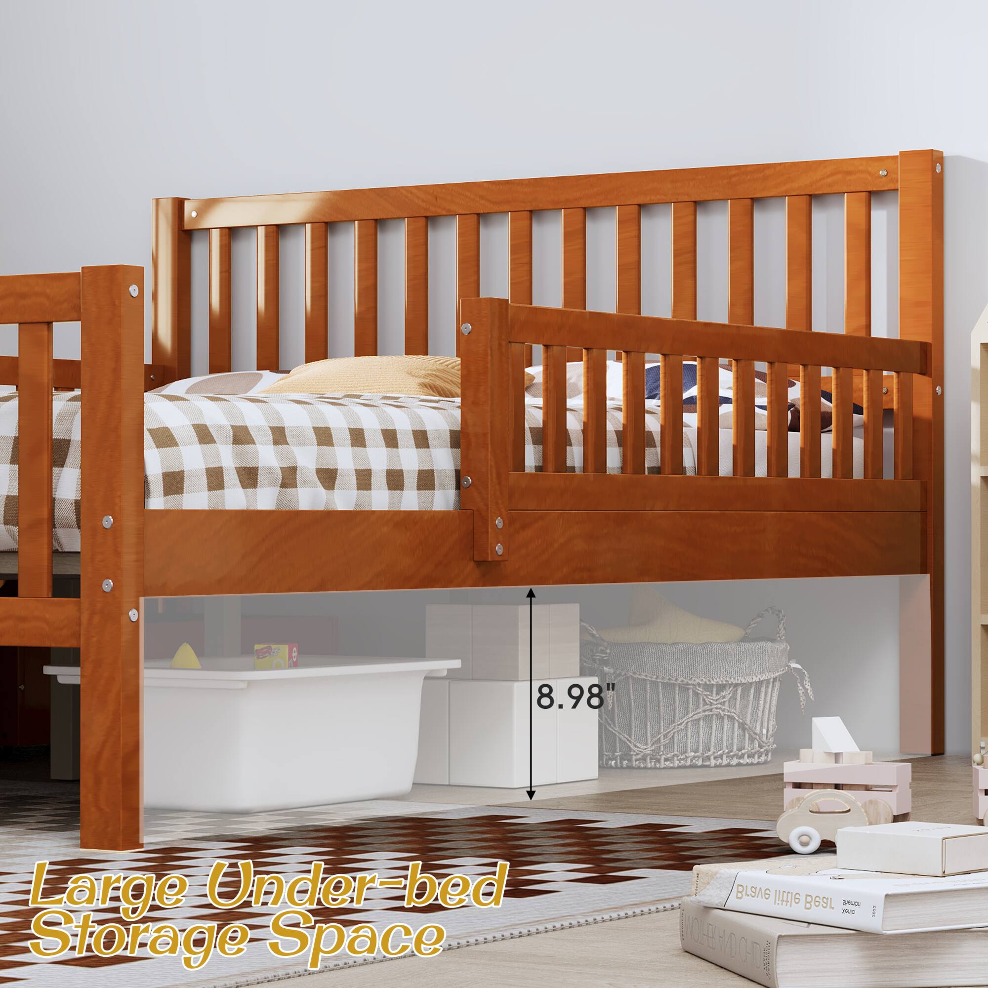 8.98" Large Under-bed Storage Space