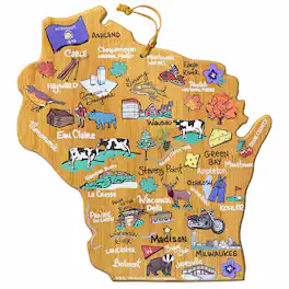 Totally Bamboo - Wisconsin Cutting Board with Artwork by Fish Kiss