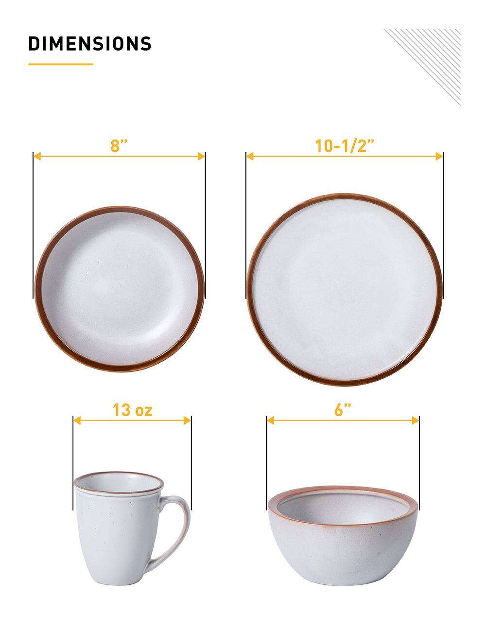 DIMENSIONS 8" 10-1/2" 13 oz 6"