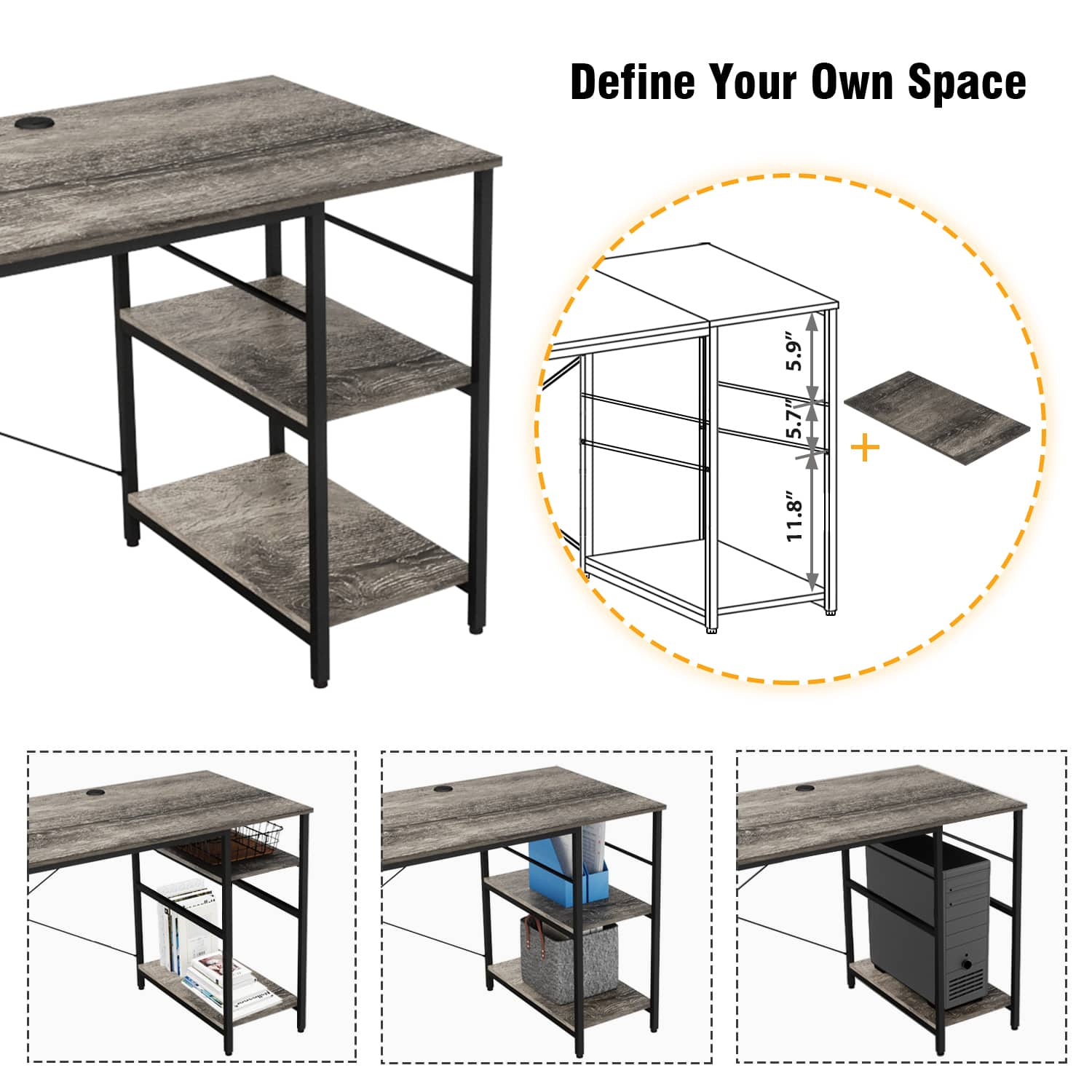 Define Your Own Space:
1. 5.9" 5.7" 11.8" +