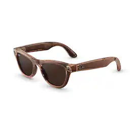 Ray-Ban Meta - Skyler (Gen 2) glasses with Meta AI, Audio, Photo, Video Compatibility - Transitions Brown Lenses - Shiny Transparent Peach
