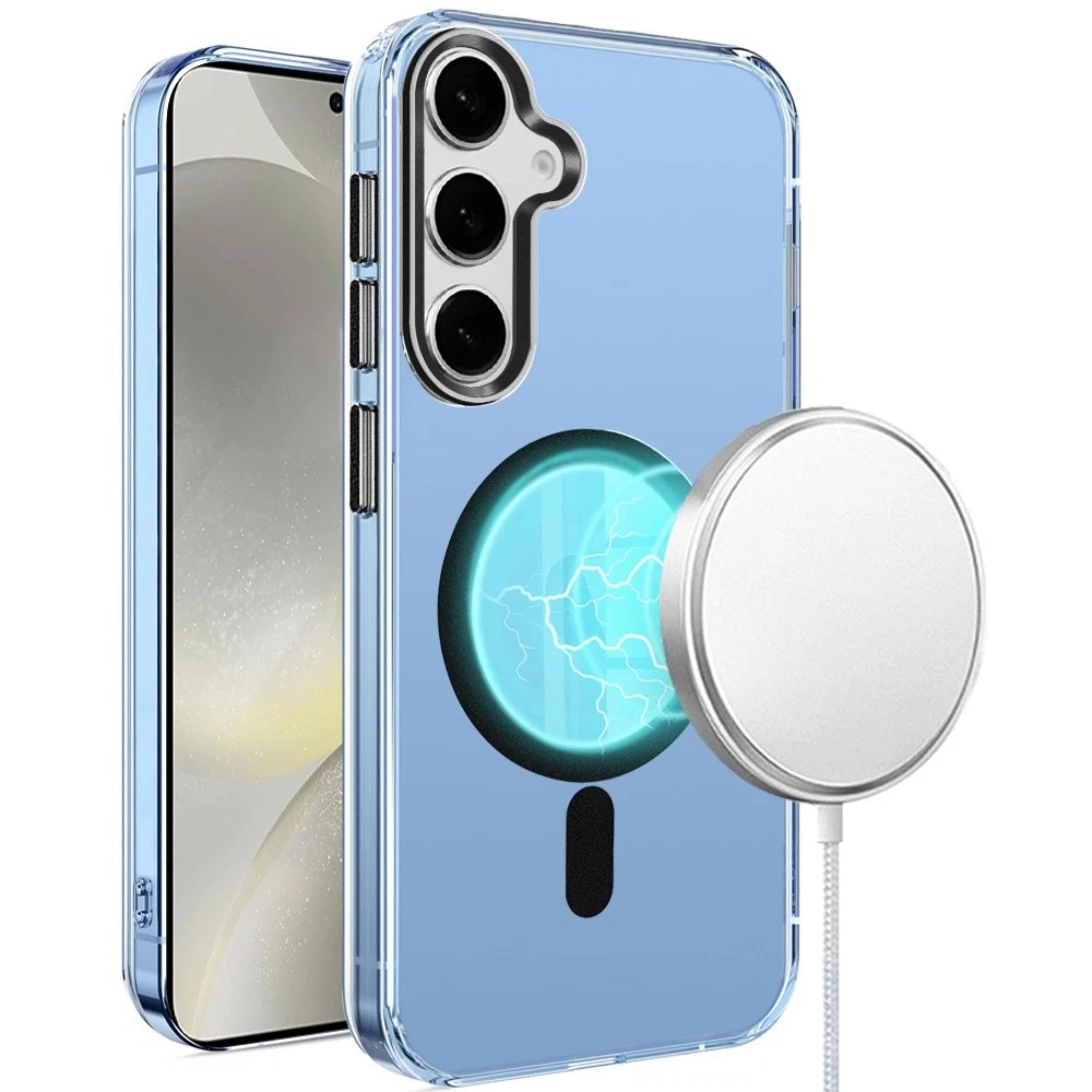 Kitcheniva - Magnetic Circle Matching Color Trim Plus Tempered Glass For Samsung S25/S24 - Black price history on PriceWatchPro