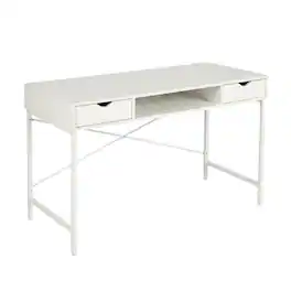 JJS - Contemporary Home Office Large Computer Laptop Workstation With Storage - White