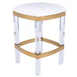 Butler Specialty - Jordan Acrylic & Polished Brass 24" Counter Stool - White
