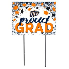 Jardine - UTEP Miners 18'' x 24'' Grad Yard Sign - White