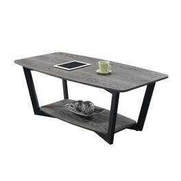 Convenience Concepts - Graystone Coffee Table with Shelf - Weathered Gray/Black Frame