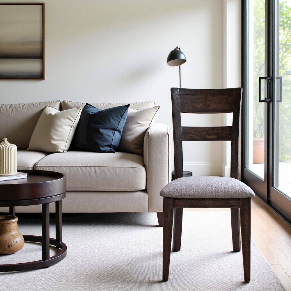 Alt View 3. Starlight Canyon Home - Brown Wooden Side Chair – Elegant Wooden Dining Chair for Kitchen - Brown.