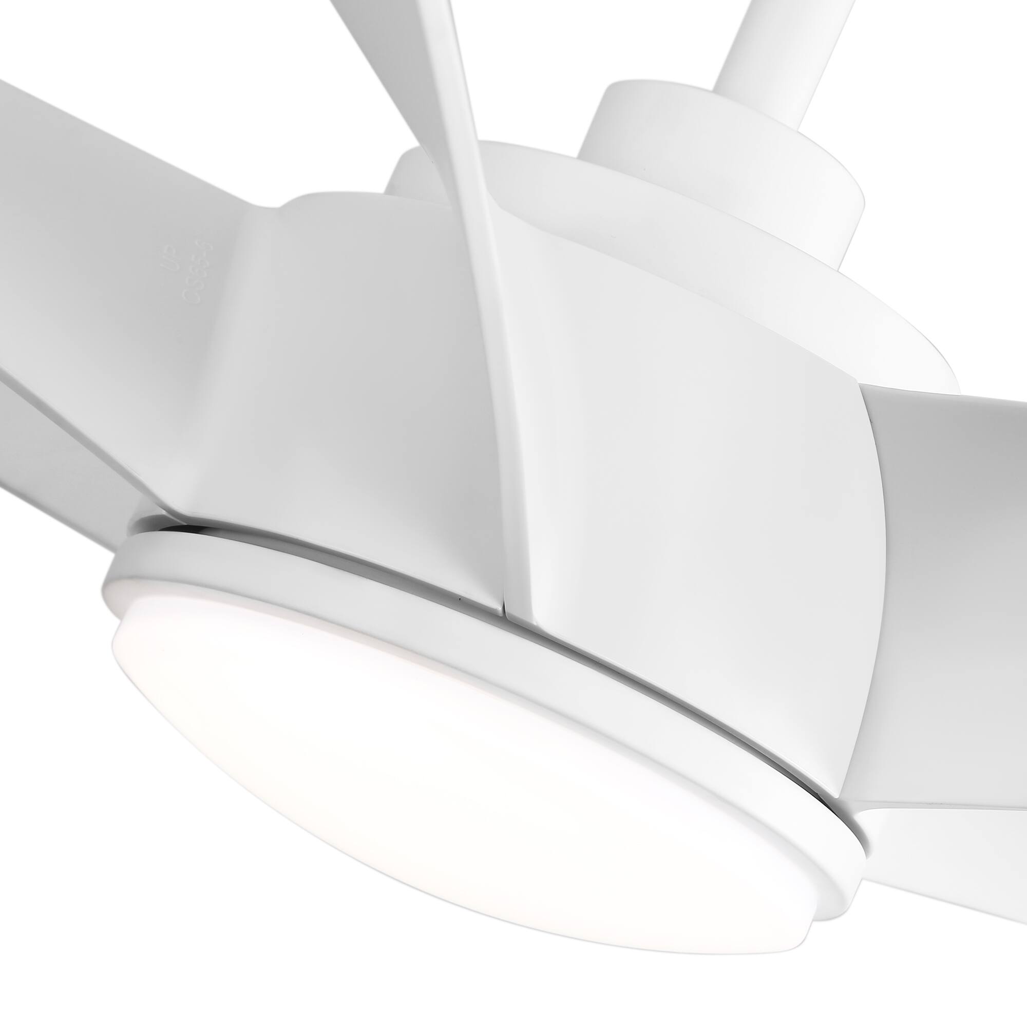 Alt View 8. Breezary - 65" Large Indoor Ceiling Fan with Remote Control, 6 ABS Blades, 6-Speed DC Motor, 7"/12" Downrods, Light/No Light Option - Matte White (With Light).