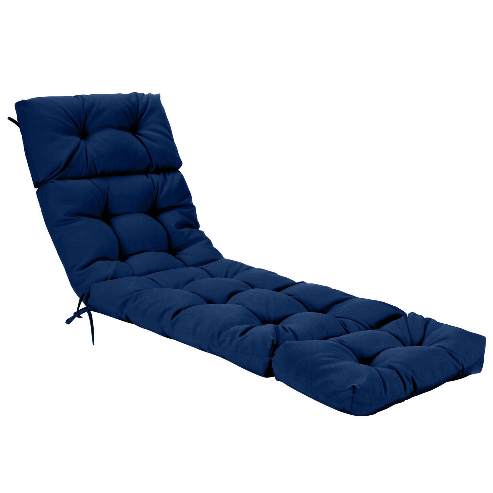 Alt View 5. Gymax - Gymax 73-inch Chaise Lounge Cushion Thickened Recliner Cushion w/ 4 String Ties Navy - Navy.