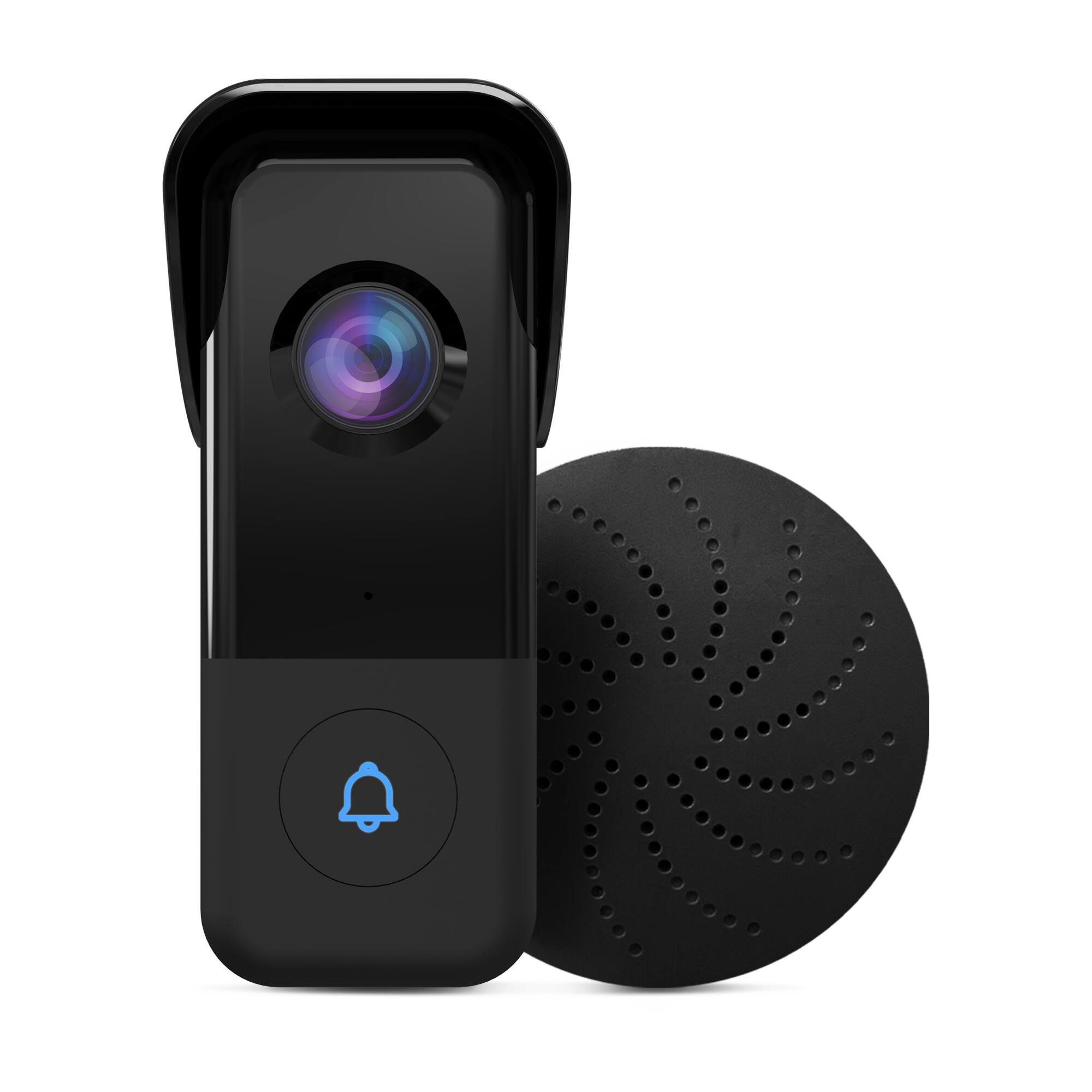 Alt View 2. Energizer - Smart 5GHz Wi-Fi 2K QHD Wired Video Doorbell with True Color Night Vision and Wireless Chime in Black - Black.