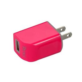Reiko - Micro Usb 1 Amp Portable Micro Travel Adapter Charger With Cable In - Hot Pink