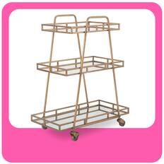 Front. Adore Decor - Adore Decor Addison Bar Cart, Antique Gold - Antique Gold.