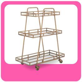 Adore Decor - Addison Bar Cart - Antique Gold