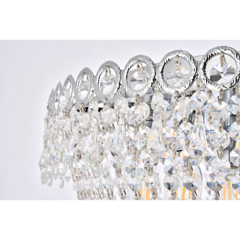 Alt View 1. Elegant Lighting - Century 9 light Chrome Flush Mount Clear Royal Cut Crystal - Chrome.