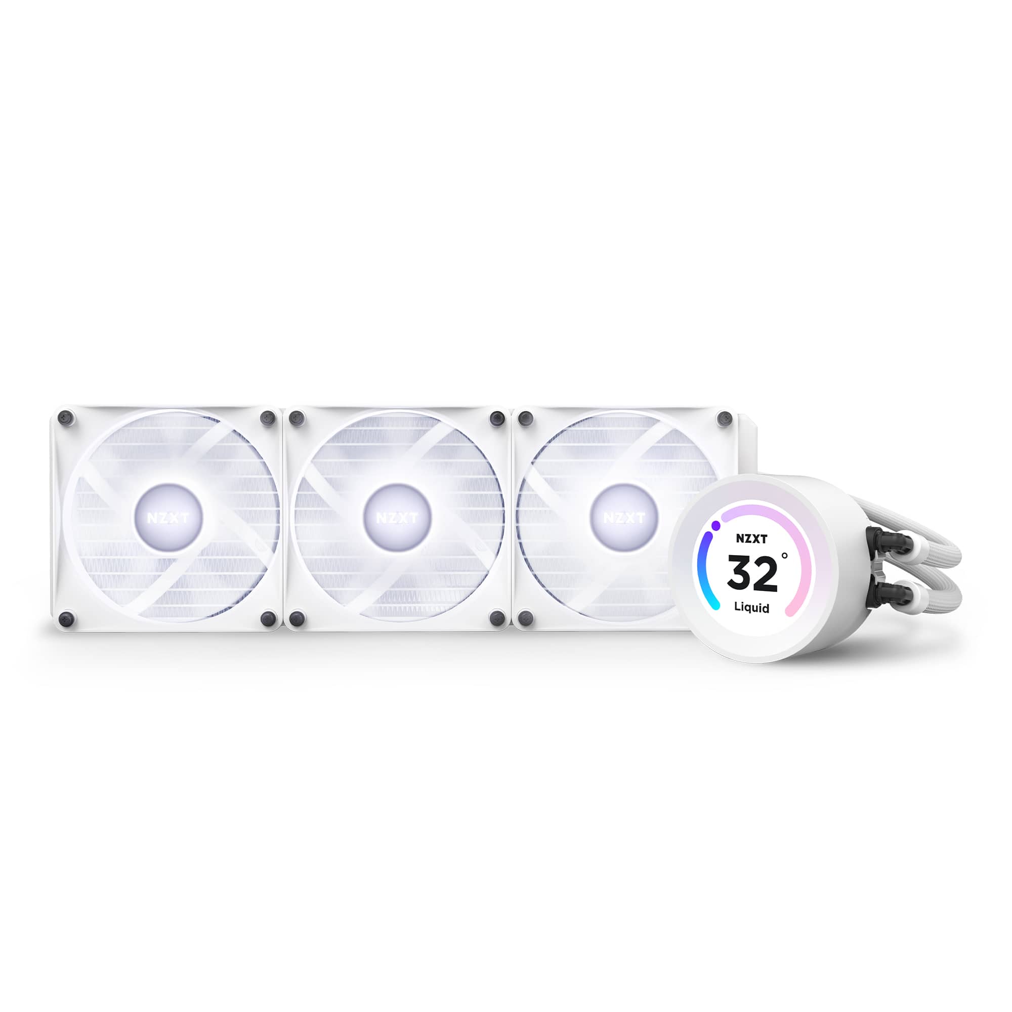 Alt View 15. NZXT - Kraken Elite RGB 360mm Radiator CPU Liquid Cooler (3 x 120mm Core Fans) with RGB Controller and 2.36" LCD Display - White.