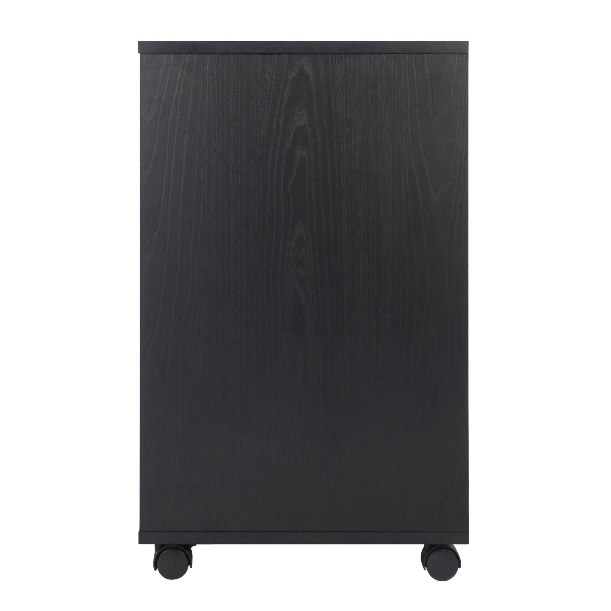 Alt View 3. Winsome Wood - Halifax 3-Section Multi-Storage Mobile Cabinet - Black.