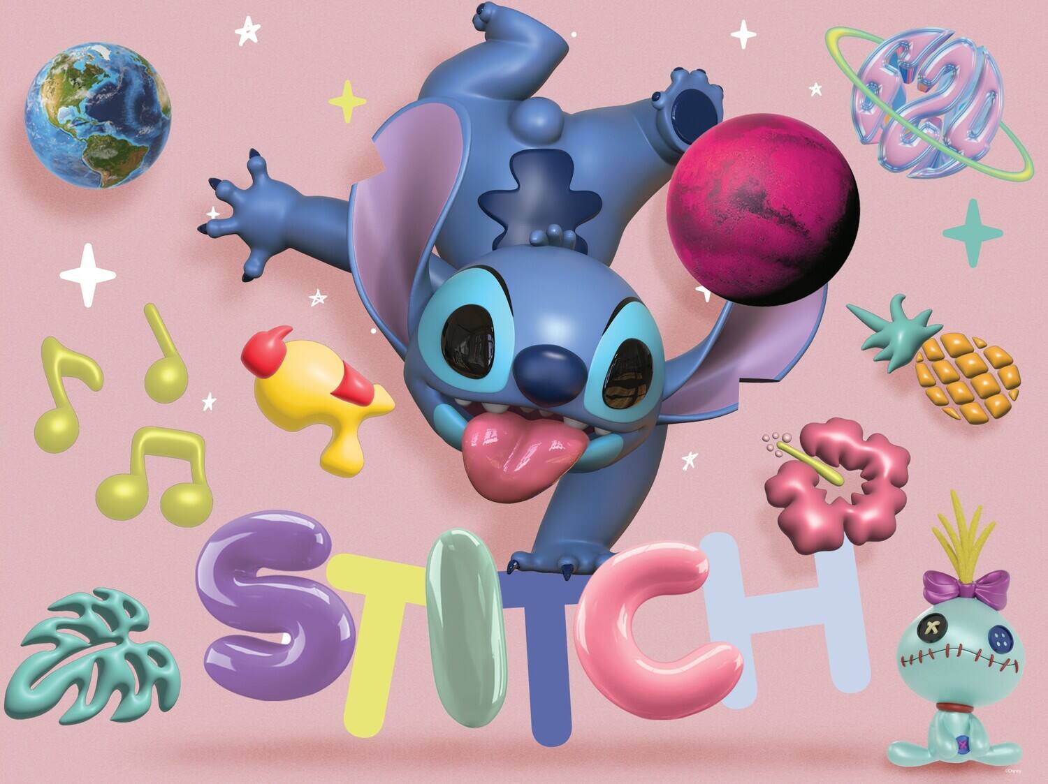 Alt View 1. PopMarket - Disney Stitch Handstand 500pc 24x18 in 3D Lenticular Puzzle   - COLLECTIBLES - Multicolor.