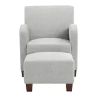 OSP Home Furnishings - Aiden Chair & Ottoman Herringbone - Smoke - Front_Zoom