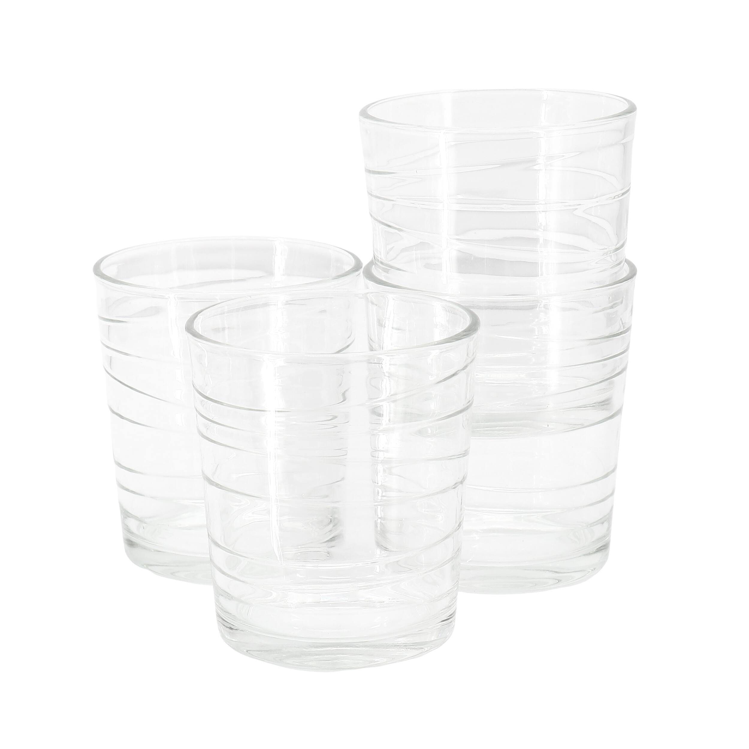 Front. Gibson - Gibson Home 4 Piece 13.5 Ounce Swirl Double Old-Fashioned Glassware Set - Clear.