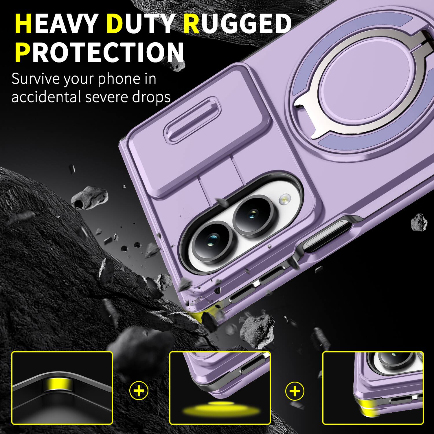 HEAVY DUTY RUGGED PROTECTION  
Survive your phone in accidental severe drops