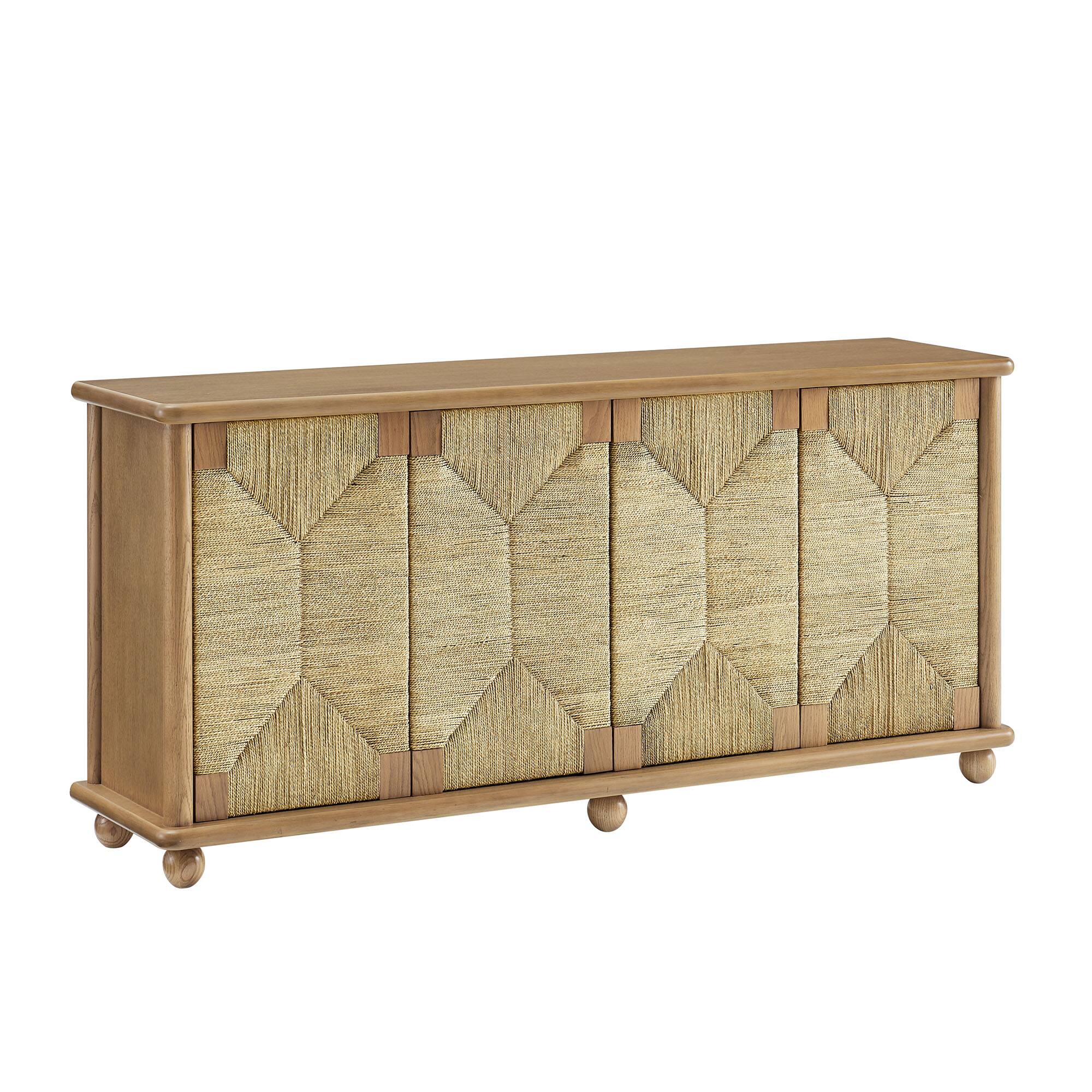 Angle. Modway - Marola 71 Inch Oak Wood Seagrass Sideboard by Modway - Oak.