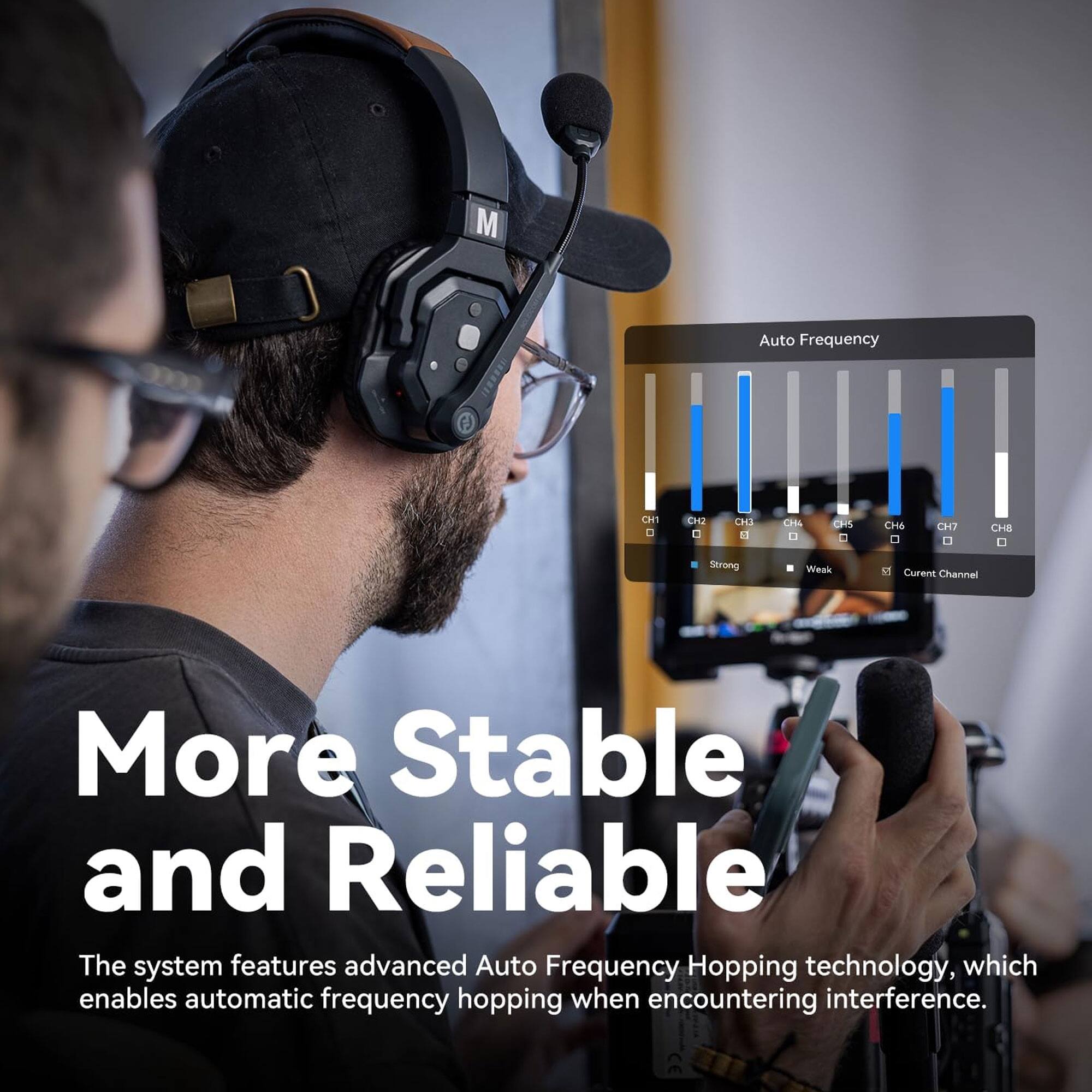 More Stable and Reliable

The system features advanced Auto Frequency Hopping technology, which enables automatic frequency hopping when encountering interference.