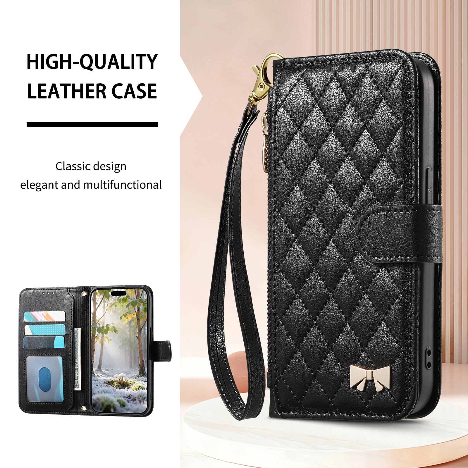 HIGH-QUALITY LEATHER CASE

Classic design elegant and multifunctional