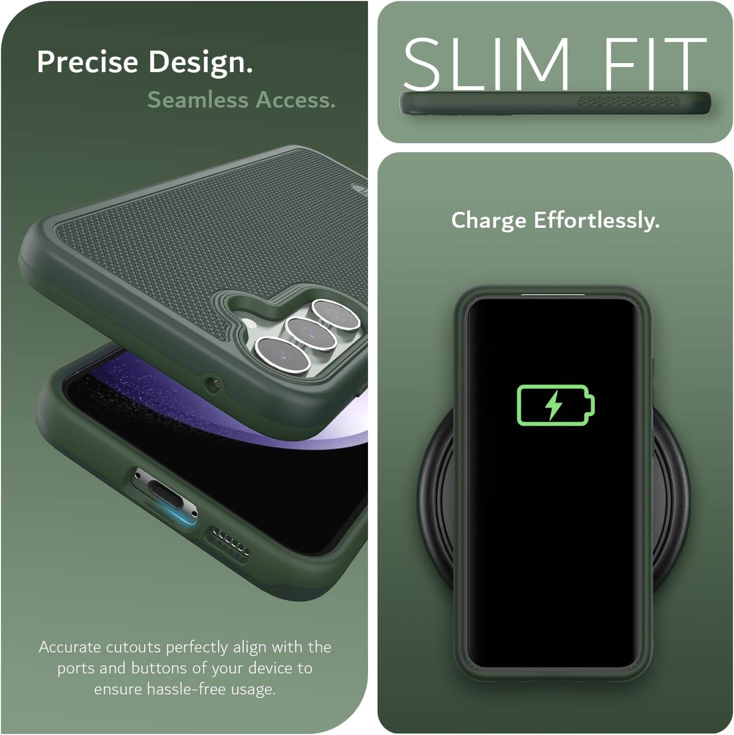 Precise Design.  
Seamless Access.  

SLIM FIT  

Charge Effortlessly.  

Accurate cutouts perfectly align with the ports and buttons of your device to ensure hassle-free usage.