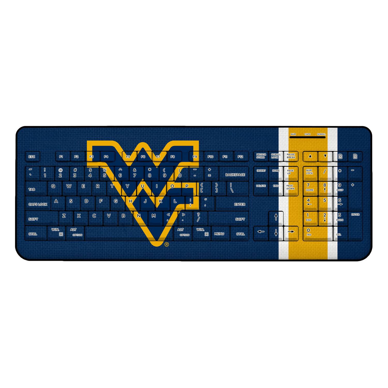 Keyscaper - West Virginia Mountaineers Wireless USB Keyboard - Multicolor