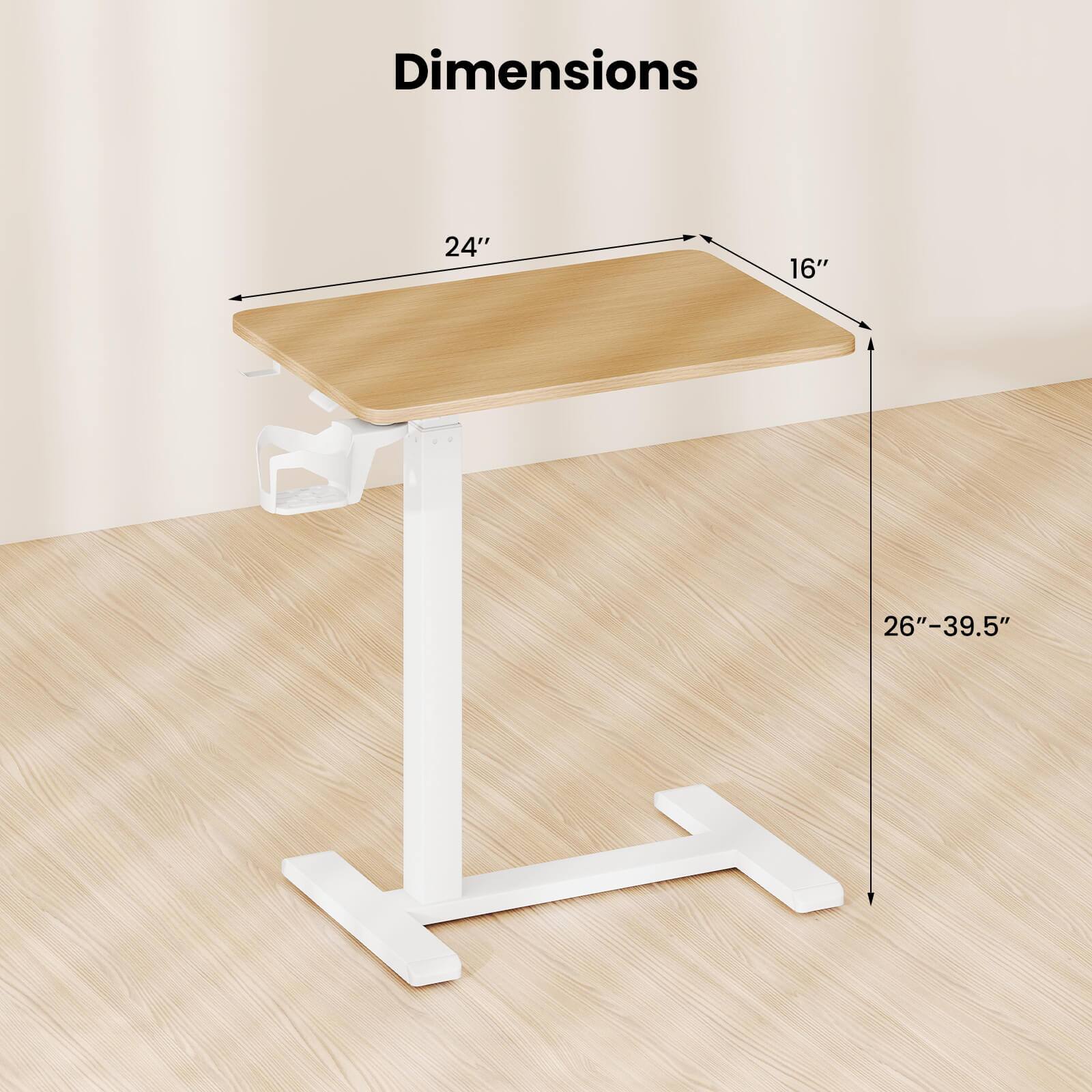 Dimensions  
24" x 16"  
26"-39.5"