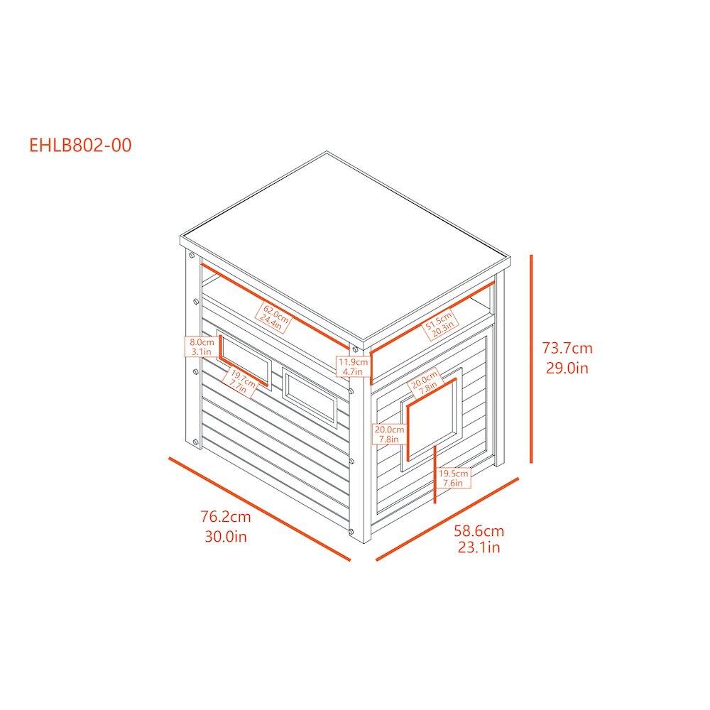 EHLB802-00

- 8.0cm 3.1in
- 52.0cm 20.4in
- 19.7cm 7.7in
- 11.9cm 4.7in
- 51.5cm 20.1in
- 73.7cm 29.0in
- 58.6cm 23.1in
- 76.2cm 30.0in
- 19.5cm 7.6in
- 20.0cm 7.8in