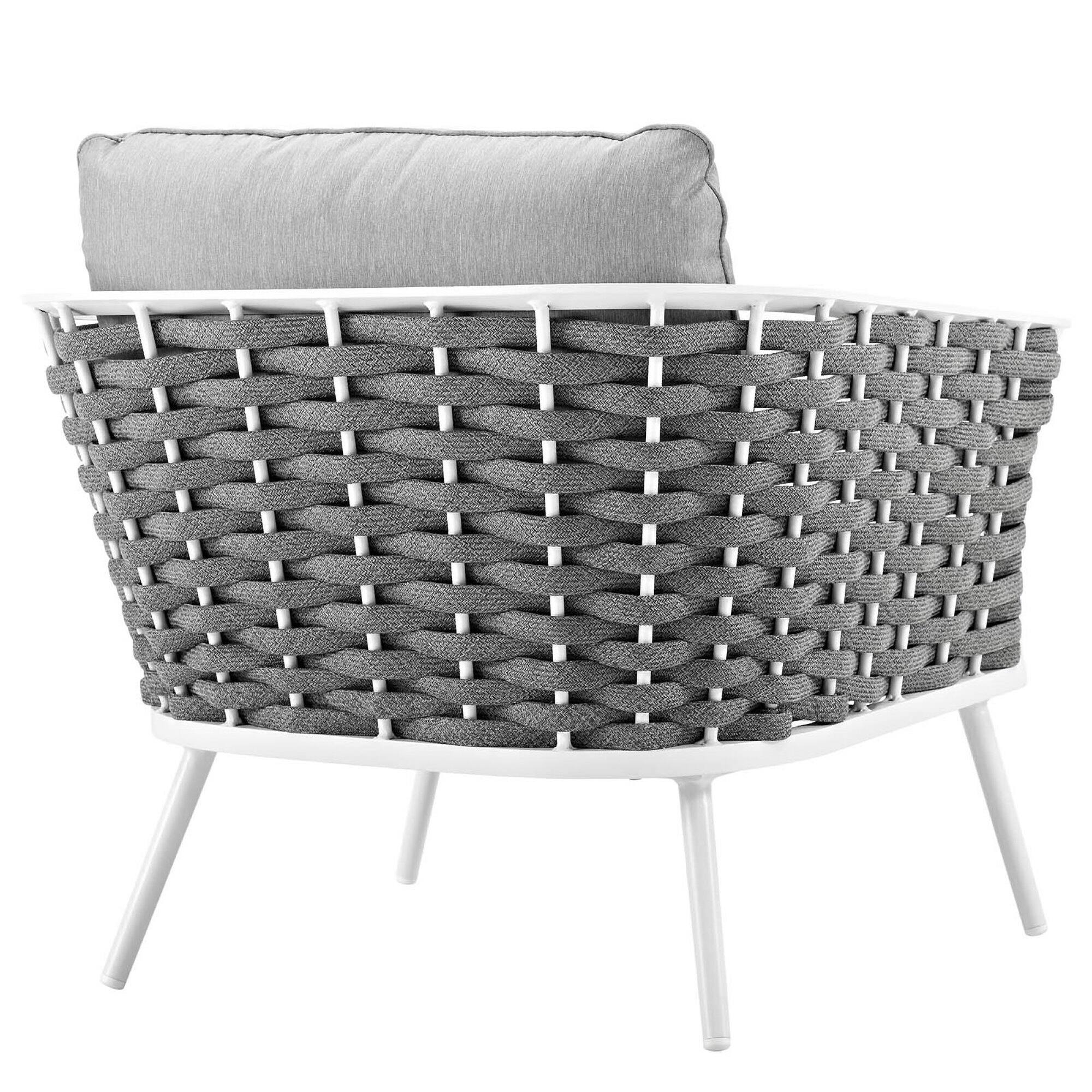 Alt View 1. Modway - Stance Outdoor Patio Aluminum Armchair by Modway - White Gray.