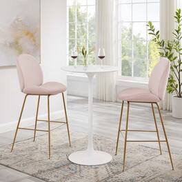 Modway - Lippa Round Wood Bar Table - White