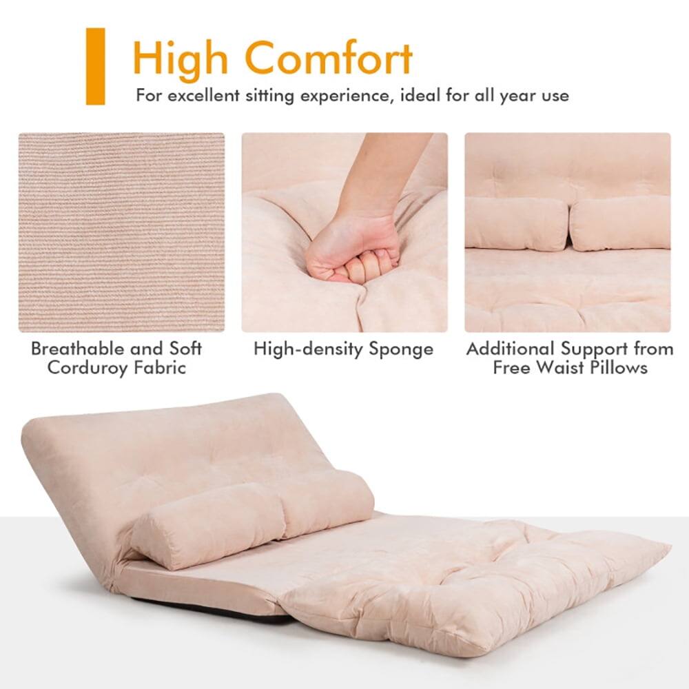 High Comfort  
For excellent sitting experience, ideal for all year use  

- Breathable and Soft Corduroy Fabric  
- High-density Sponge  
- Additional Support from Free Waist Pillows