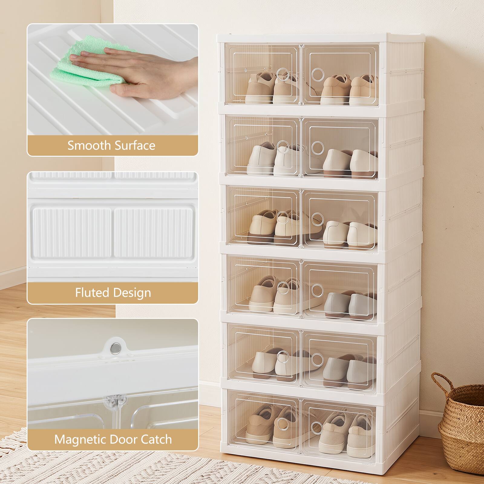 Smooth Surface  
Fluted Design  
Magnetic Door Catch