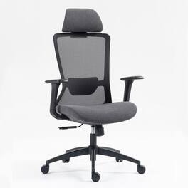 HTUTWOO - High Back Mesh Office Chair, Adjustable Lumbar Support & Headrest, Breathable Mesh - Ergonomic,for Home Office, Study - Black