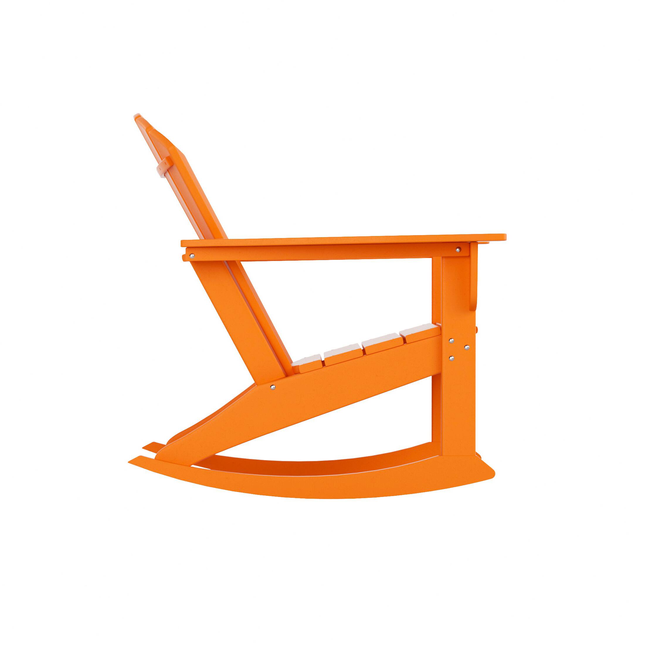 Back. WestinTrends - WestinTrends Dylan Outdoor Patio Poly Plastic Adirondack Rocking Chair - Orange.
