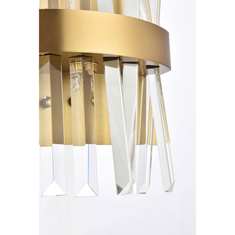 Left. Elegant Lighting - Serephina 8 inch crystal bath sconce in satin gold - Satin Gold.